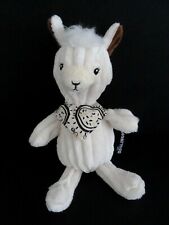 P5. DOUDOU PELUCHE LES DEGLINGOS LAMA Muchachos blanc noir 23cm - ETAT NEUF*