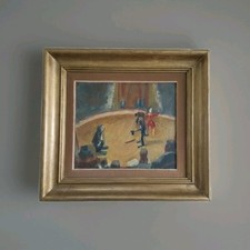 Peinture Ancienne Huile Scène