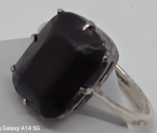 Ancienne bague en argent et onyx antique costume jewelry sterling ring