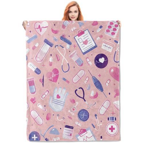 Nurse blanket pink - nurse, flannel