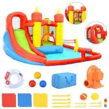 Happy Hop Château Gonflable avec Toboggan et Piscine PVC Enfants Pataugeoire