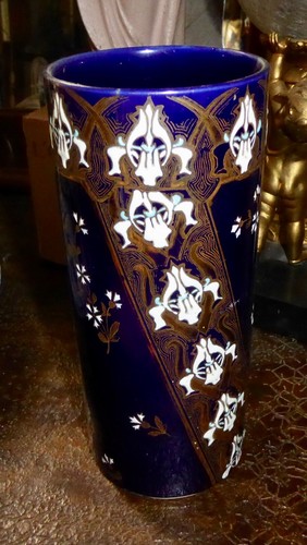Vase faïence bleu - vase,