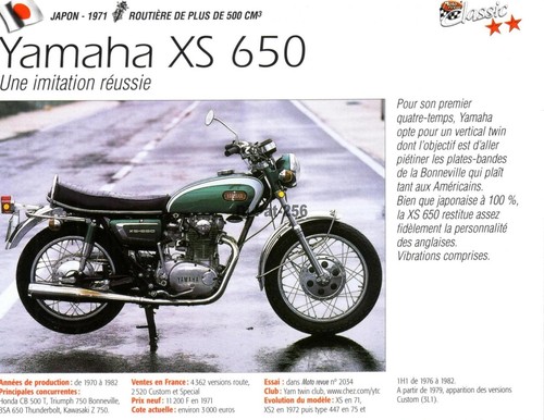 Fiche moto yamaha 650 - moto, :
