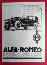 Publicité de presse: 1925 Automobile ALFA ROMEO et Moto TERROT Motocyclette