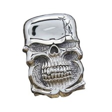 Briquet à huile crâne argent