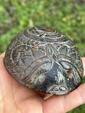 Travail de bagnard - sculpté dans une noix de coco - 19 Eme Siècle Art Populaire