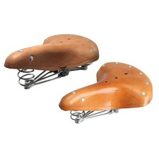 Pro Retro Cowhide Vélo Vélo Selle Siège Antichoc Printemps Vintage Sti