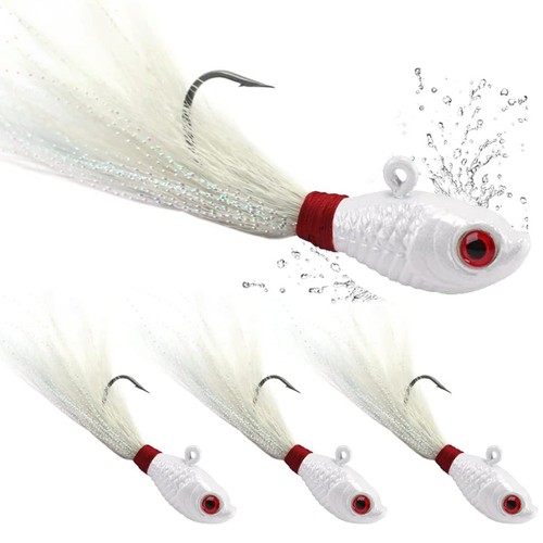 Lot 3pcs bucktail - 3pcs, jigs