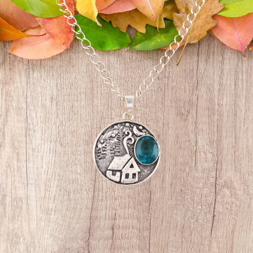 Pendentif fait main - main, argent