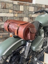 Véritable Vintage Cuir Outil Sac Moto Marron Avant Fourche Rangement Sac Selle