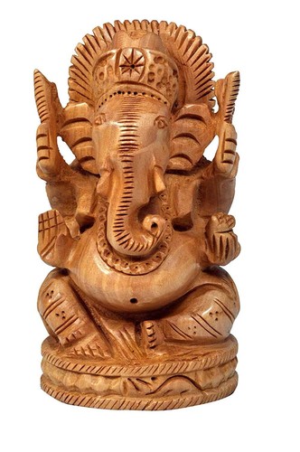 Bois blanc 6cm ganesh - blanc, 7.6cm