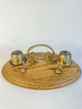 Encrier ancien en bois Et