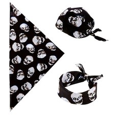- Bandana tête de mort foulard de pirate env. 55 x 55 cm Carnaval Mardi gras