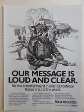 6/1988 PUB RACAL ACOUSTICS TACTICAL COMMUNICATIONS BRITISH ARMY ORIGINAL AD