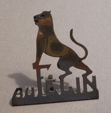 Chaussures Au Félin PLV publicitaire de vitrine en métal doré