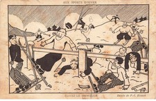 MIKIEP16-049- SPORTS D HIVER SKI SUIVEZ LE MONITEUR PAR ILLUSTRATEUR P J BONZO