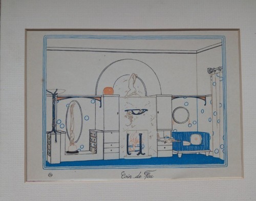 French art deco bathroom print - deco,