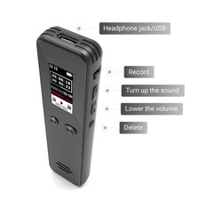 Digital Voice Recorder With 0.96 Color Screen Portable One-Key Audio Recording