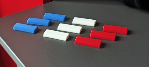 Caches damier bleu blanc - blanc, rouge