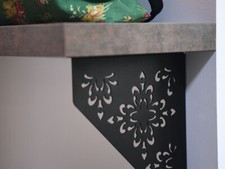 4x Supports d'étagère / Table snack - Cuisinella Etafolk 200x200x22 Noir - Neuf