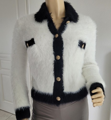 Cardigan gilet blanc noir - , maje