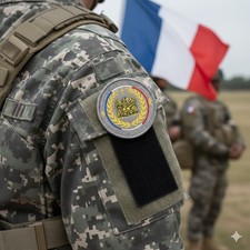 PATCH MILITAIRE FRANCE AIGLE IMPÉRIAL DIEU PROTÈGE LA FRANCE 8x8CM Scratch