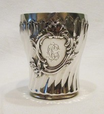 TIMBALE ANCIENNE EN ARGENT MASSIF minerve  H .Soufflot (1884-1910) silver  glass