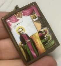 Icône Russe Cuivre Émaillée Pendentif Enamel Russia Russian Ikon
