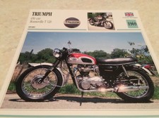 Carte moto Triumph  650 Bonneville T120 1969 collection Atlas motorbike UK