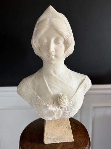 19th century alabaster veiled - alabaster,