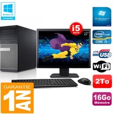 PC Tour DELL 9020 Core I5-4570 Ram 16Go Disque 2 To Wifi W7 Ecran 22"