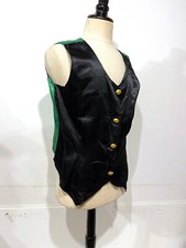 Ancien Gilet de Théâtre Noir et Vert Costume Vintage