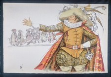 Lithographie originale Cyrano de Bergerac planche n° 15 R. Carrance Papier Japon