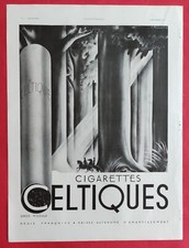 Publicité presse 1936 Cigarette CELTIQUES Gros Module & Stylo WATERMAN Cartouche