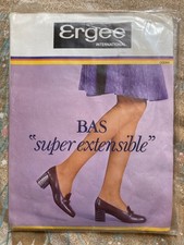 Bas Vintage Ergée - Nylon Très Fin 15 Deniers - T 4 Super extensible - Marron