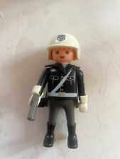 PLAYMOBIL 3986 Homme Officier Motard Tenue Noire moto de police city vintage