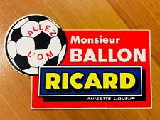 RICARD autocollant ancien 1971 ALLEZ L'OM Olympique de Marseille Football 