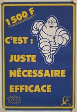 Affiche P.C.F. - 1500 F JUSTE NÉCESSAIRE - EFFICACE Années '80 Michelin