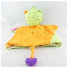 Doudou Plat Marionnette Chat orange et vert de Bledina - 511
