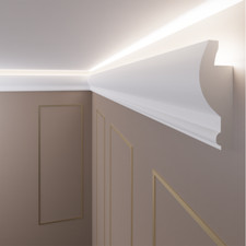 20m LED Moulage OL-1 Moulure en Stuc + Coins pour Eclairage Indirect