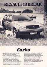 Catalogue brochure Renault 18 Turbo Break 1982/1983 France