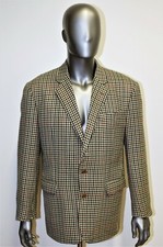 BURBERRYS vintage 80s men suit jacket 100% wool plaid size 52FR 42US