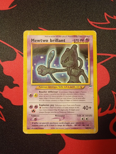 Carte pokémon mewtwo brillant - carte,