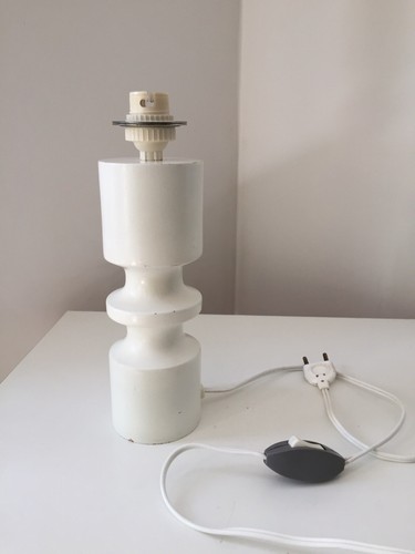 Lampe quille vintage bois