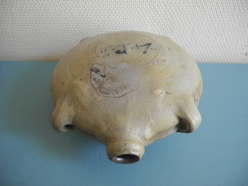 Ancienne gourde crapaud grès - crapaud,