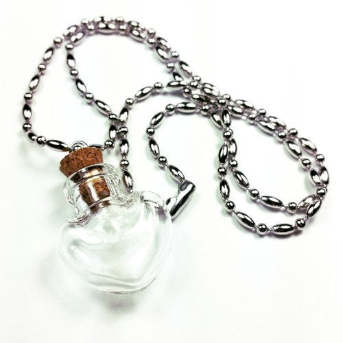 Mini empty glass bottle - bottle, charm