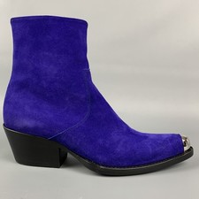 Bottes Cheville En Cuir Violet