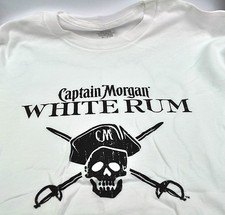 Captain Morgan White Rhum USA Tee-Shirt Blanc Pirates Mort Crâne Taille M Ou XL
