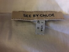 AMAZING CHLOE BUSTIER WHITE COTTON BLOUSE TOP DRESS 42 4 6 S JACKET 36 38 HOOKS