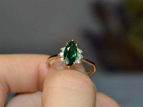 2ct marquise émeraude - 2ct, &